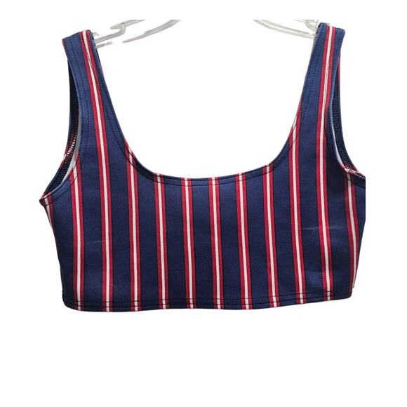 Boohoo Crop Top - Blue Red White - Size 2 - Picture 1 of 2